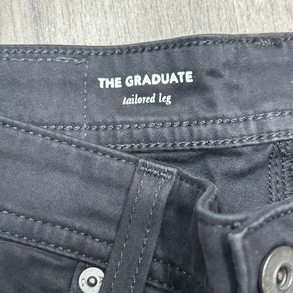 Adriano Goldschmied‎ The Graduate Black Sueded Stretch Sateen Tailored Leg 28x34